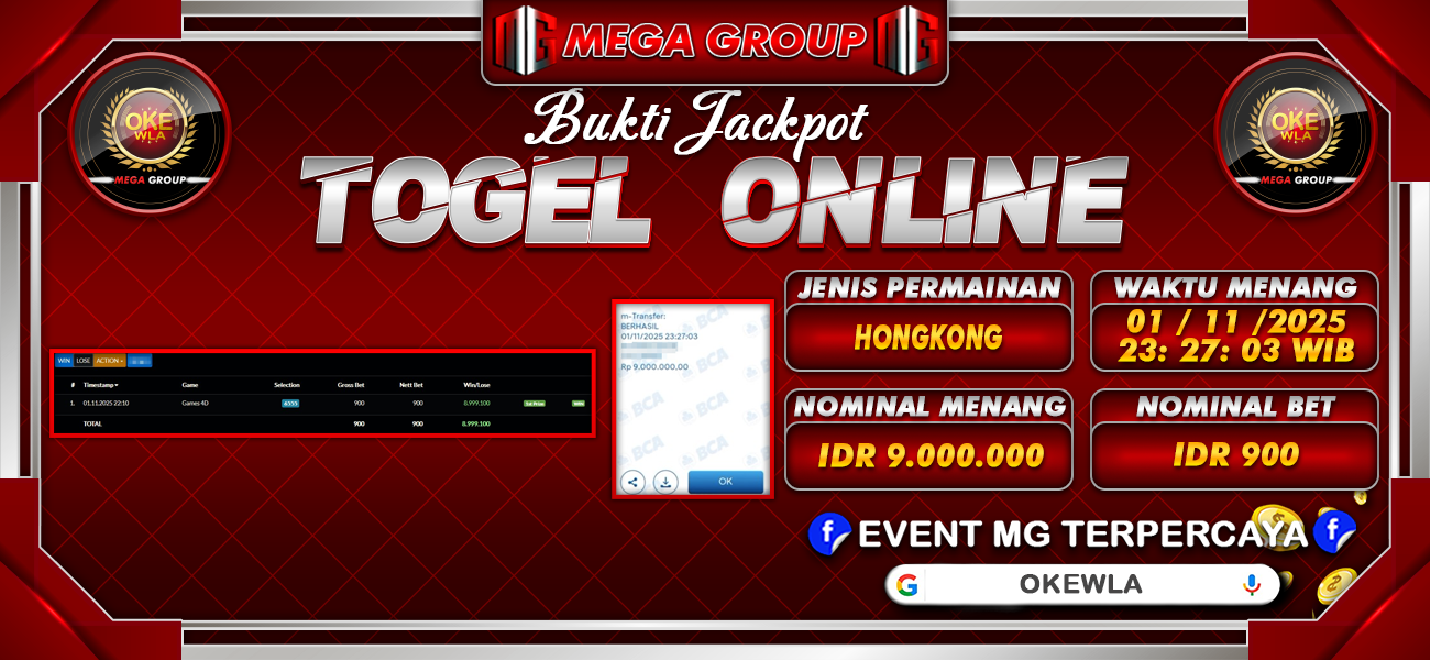 Bukti JP situs Okewla hari Sabtu, 01 November 2025