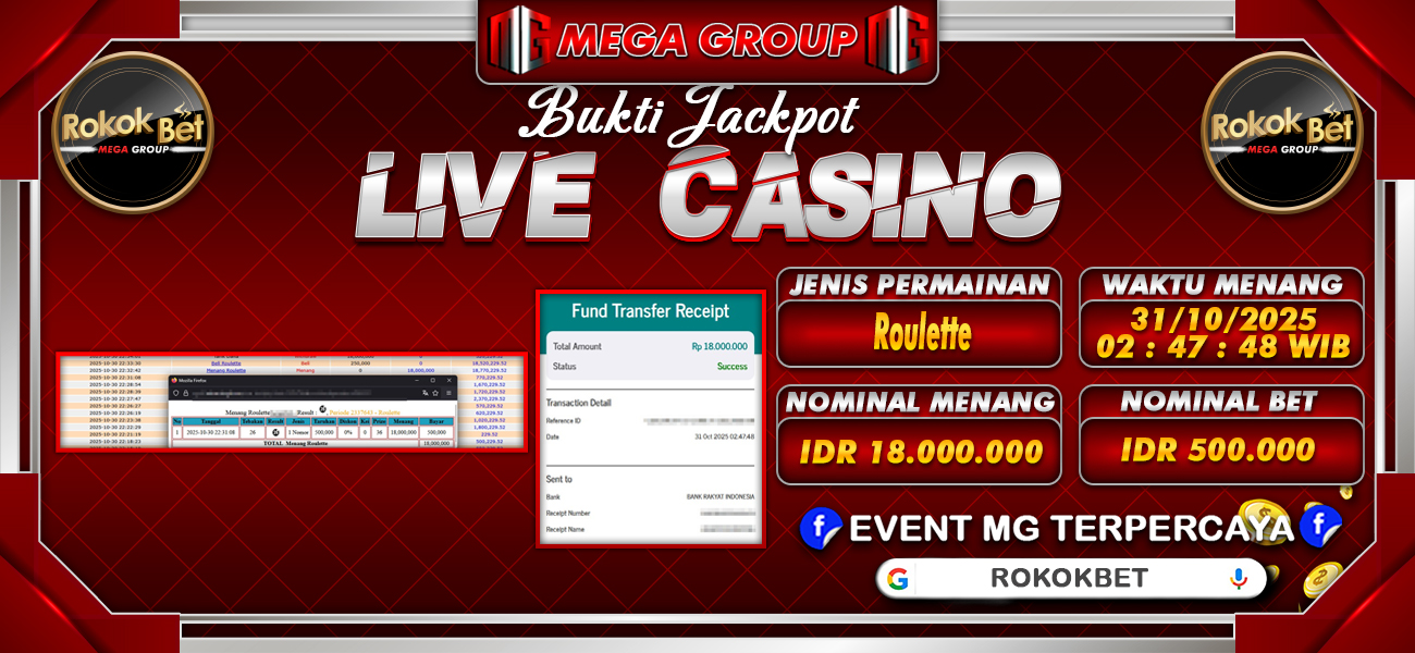 Bukti JP situs Rokokbet hari Jumat, 31 Oktober 2025