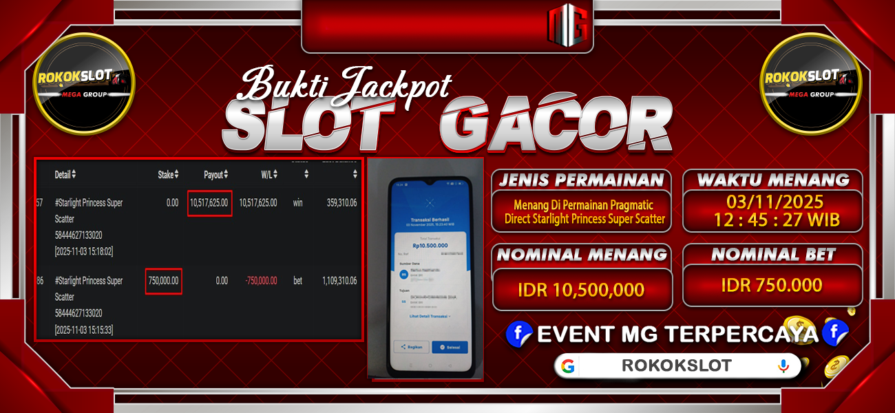 Bukti JP situs Rokokslot hari Selasa, 04 November 2025