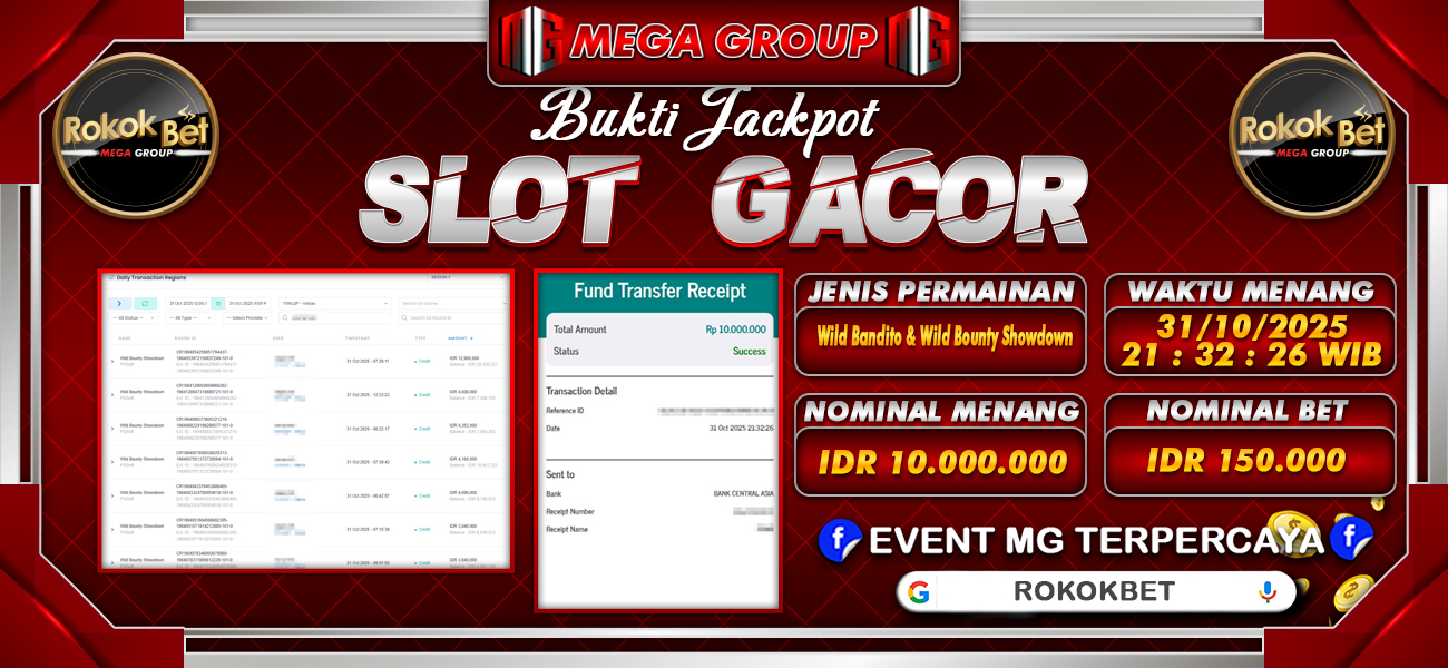 Bukti JP situs Rokokbet hari Jumat, 31 Oktober 2025